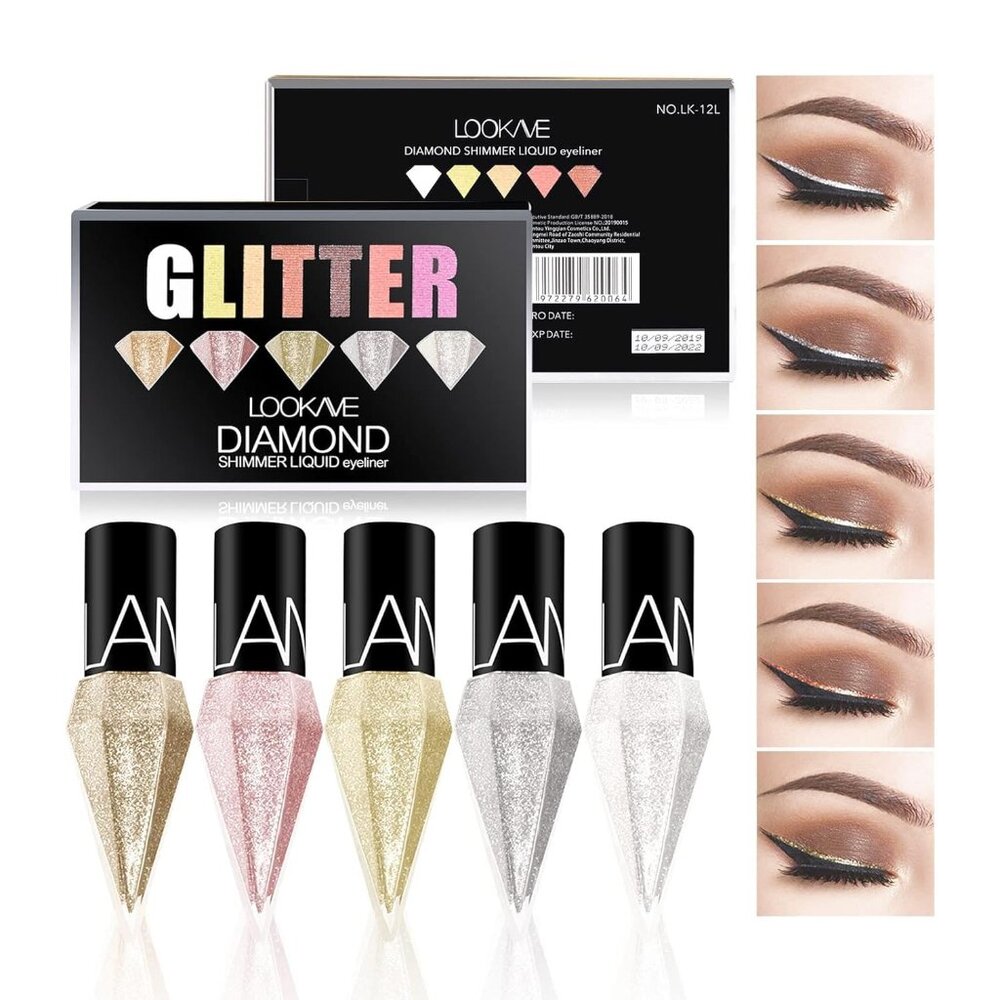 Glitter Diamond Liquid Eyeliner 5 Colors Set